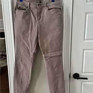 LOFT Women's Straight Leg Curvy Skinny Pants in Taupe.